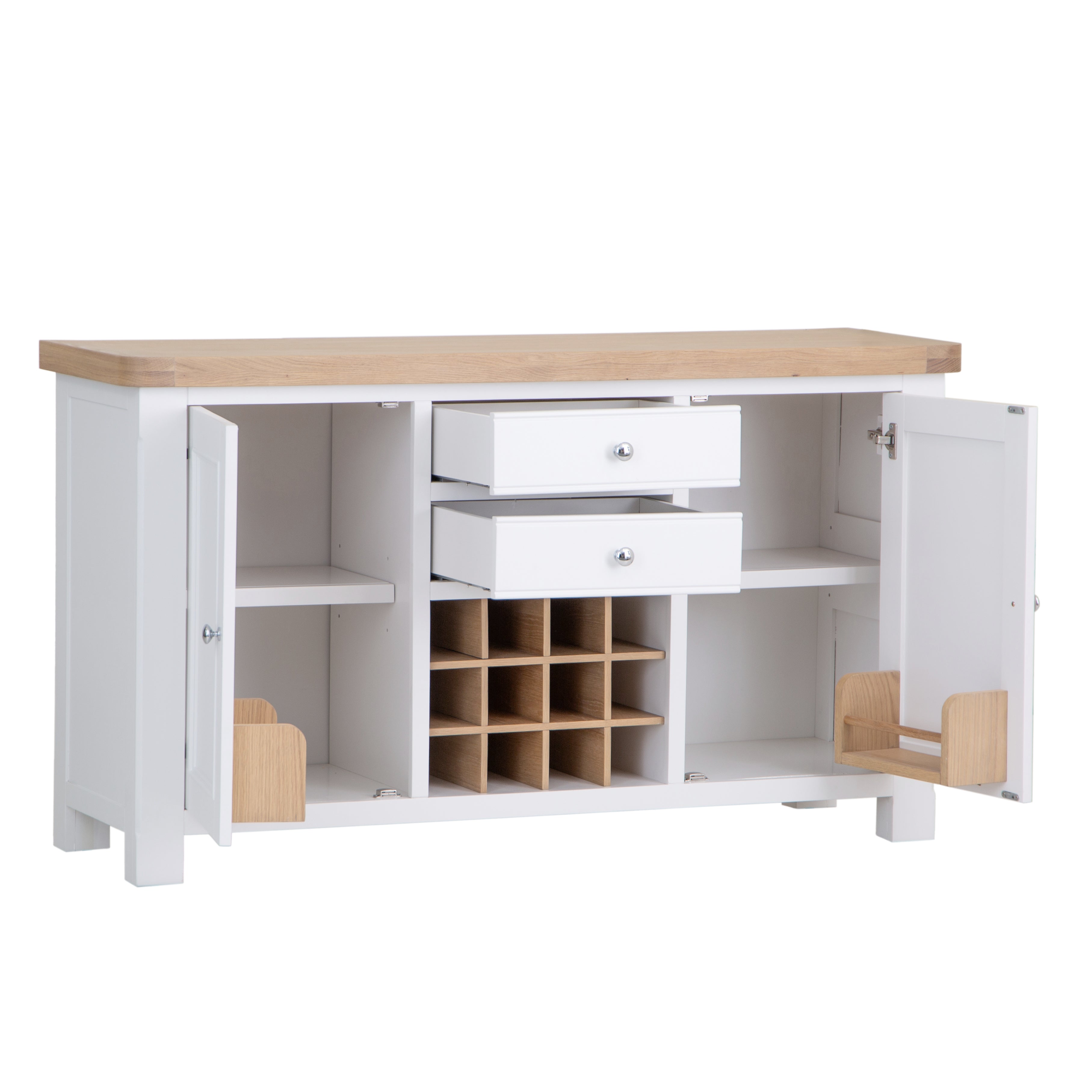 Country Living, White Painted & Oak - Large Sideboard