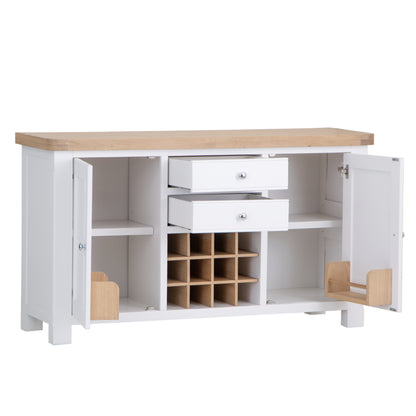 Country Living, White Painted & Oak - Large Sideboard