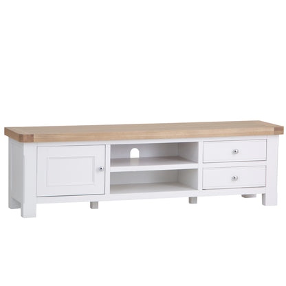 Country Living, White Painted & Oak - Large TV Unit