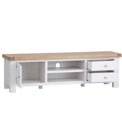 Country Living, White Painted & Oak - Large TV Unit