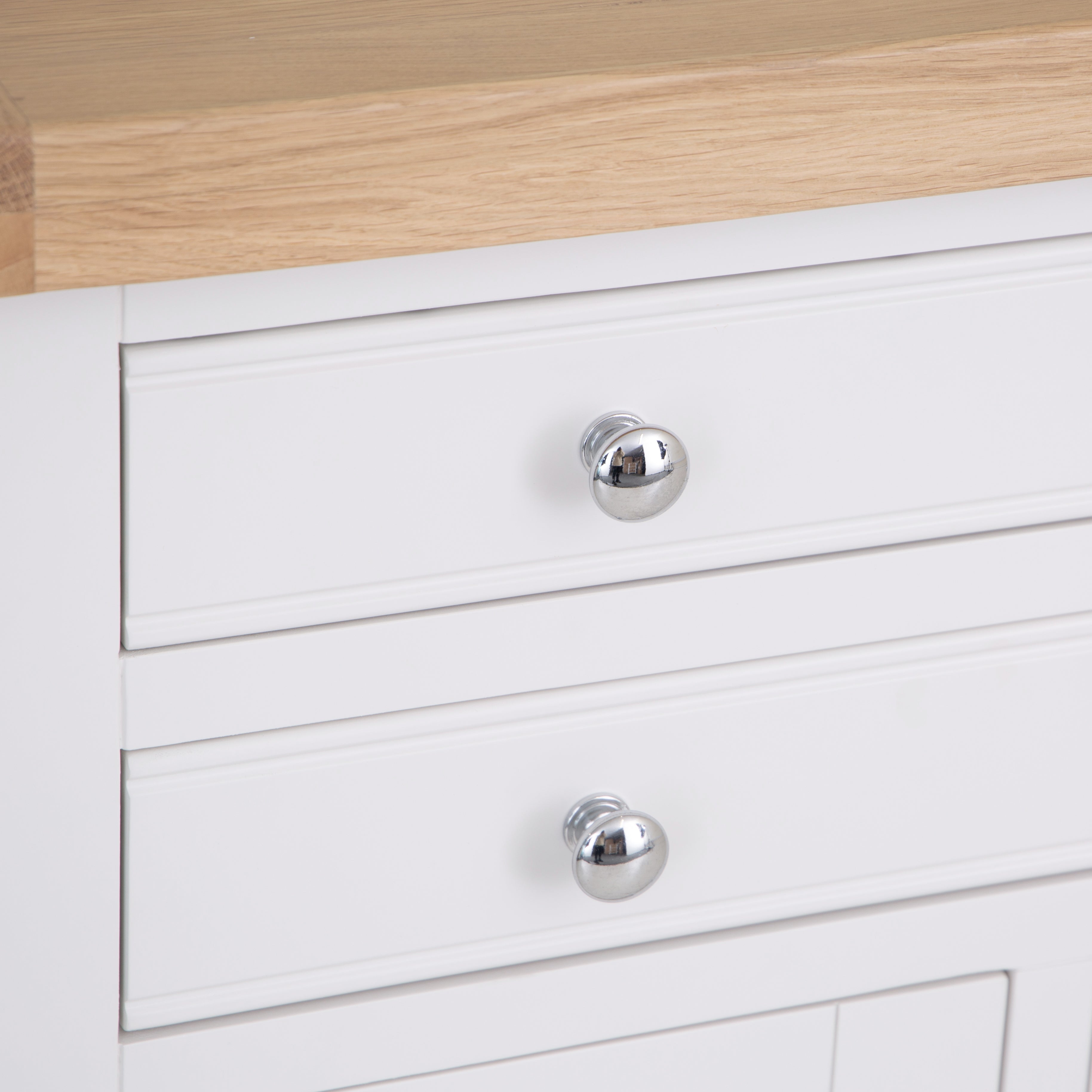 Country Living, White Painted & Oak - Small Sideboard