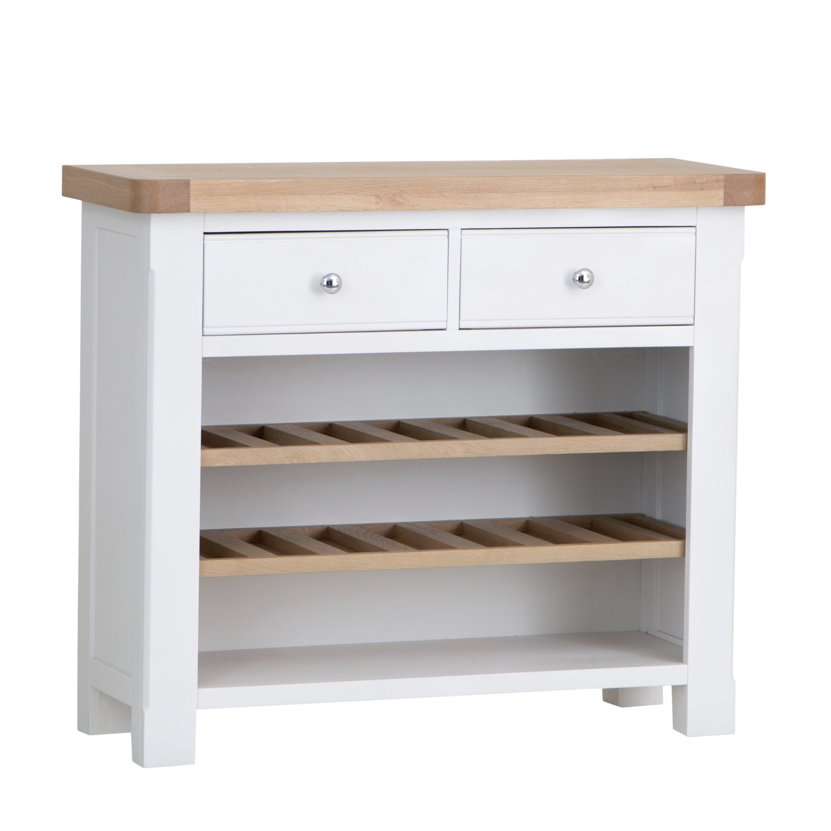 Country Living White Painted Oak Wine Rack The Oak Outlet Co