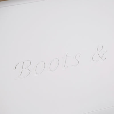 Country Living, White Painted & Oak - Wellies & Shoes Storage Box