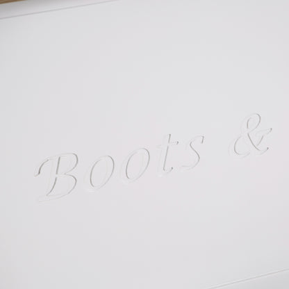 Country Living, White Painted & Oak - Wellies & Shoes Storage Box