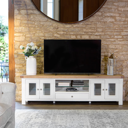 Country Living, White Painted & Oak - Extra Large TV Unit