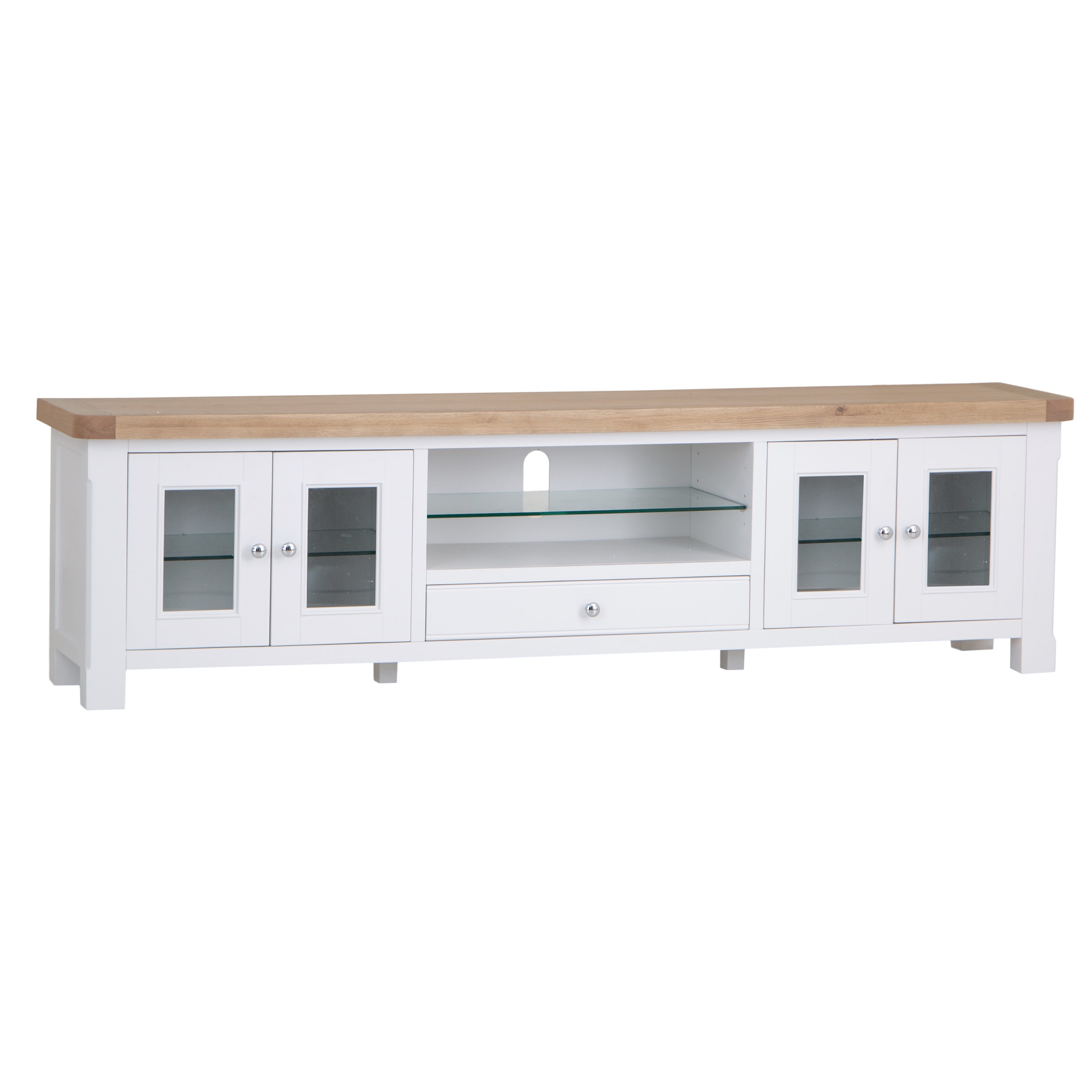 Country Living, White Painted & Oak - Extra Large TV Unit