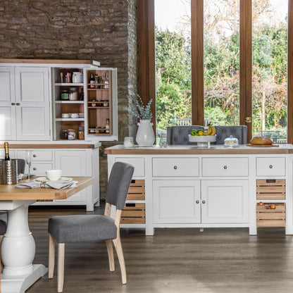 Country Living, White Painted & Oak - Large Hall Bench