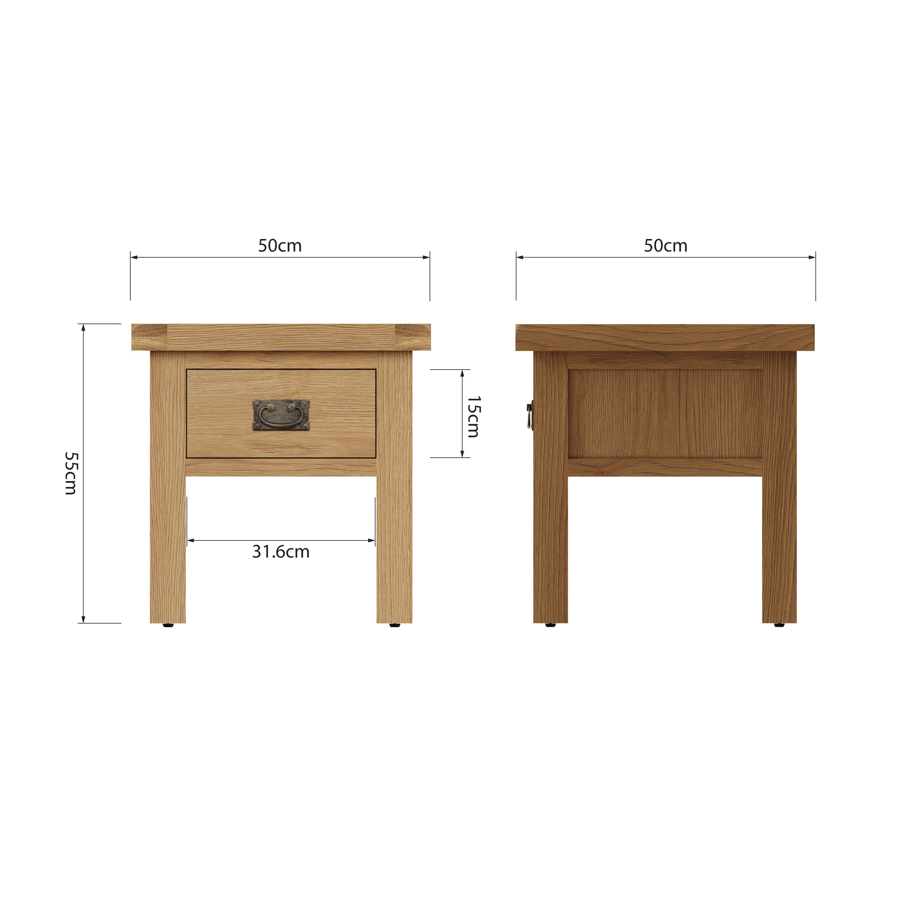 Oakdale Oak Lamp Table with Drawer