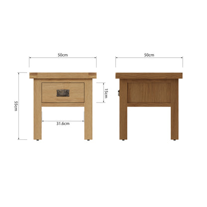 Oakdale Oak Lamp Table with Drawer