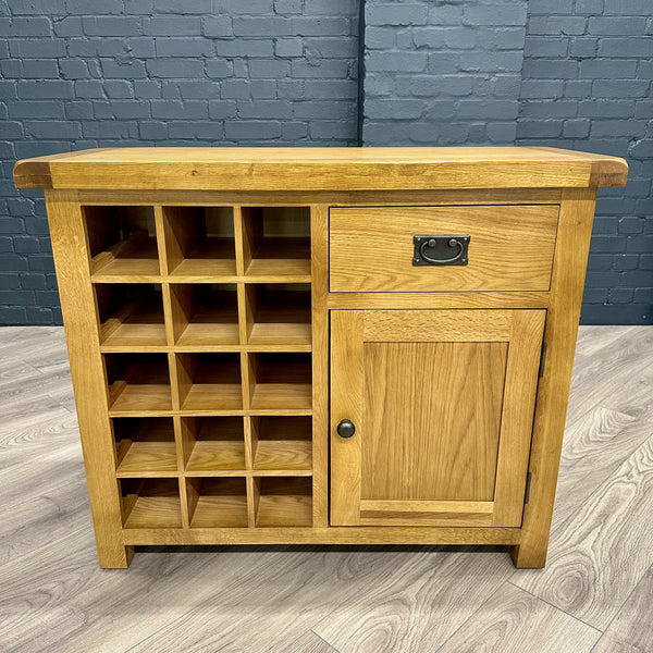 Oakdale Oak WIDE Wine Rack Sideboard