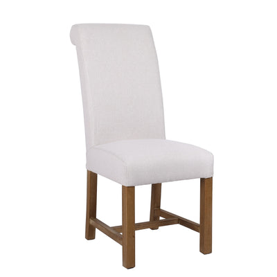 Hampstead Fabric Scroll Back Dining Chair - Natural