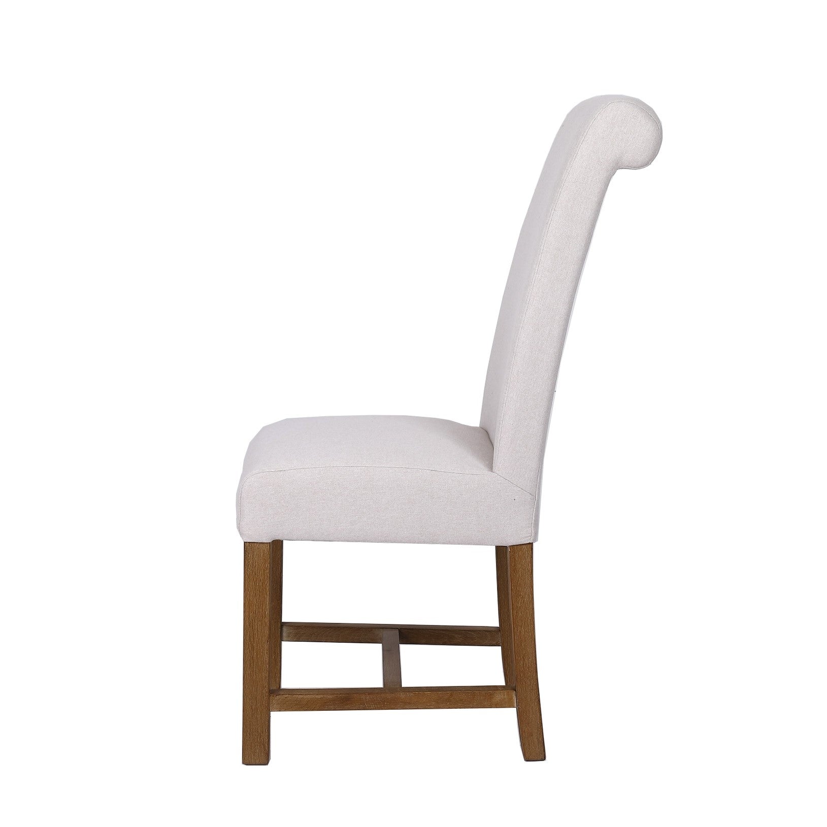 Hampstead Fabric Scroll Back Dining Chair - Natural