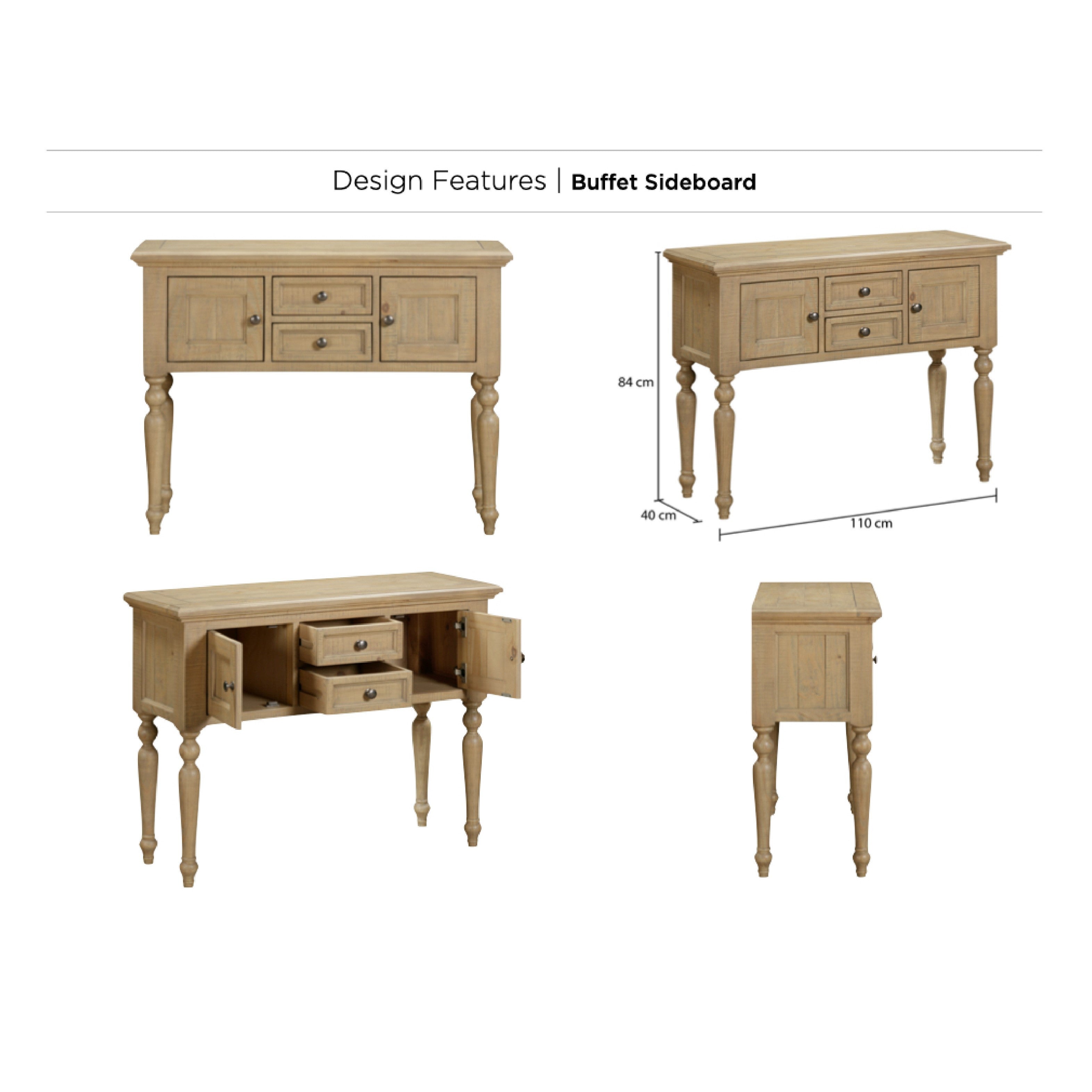 Chateau Rustic Pine Sideboard - Buffet