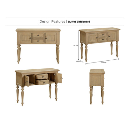 Chateau Rustic Pine Sideboard - Buffet