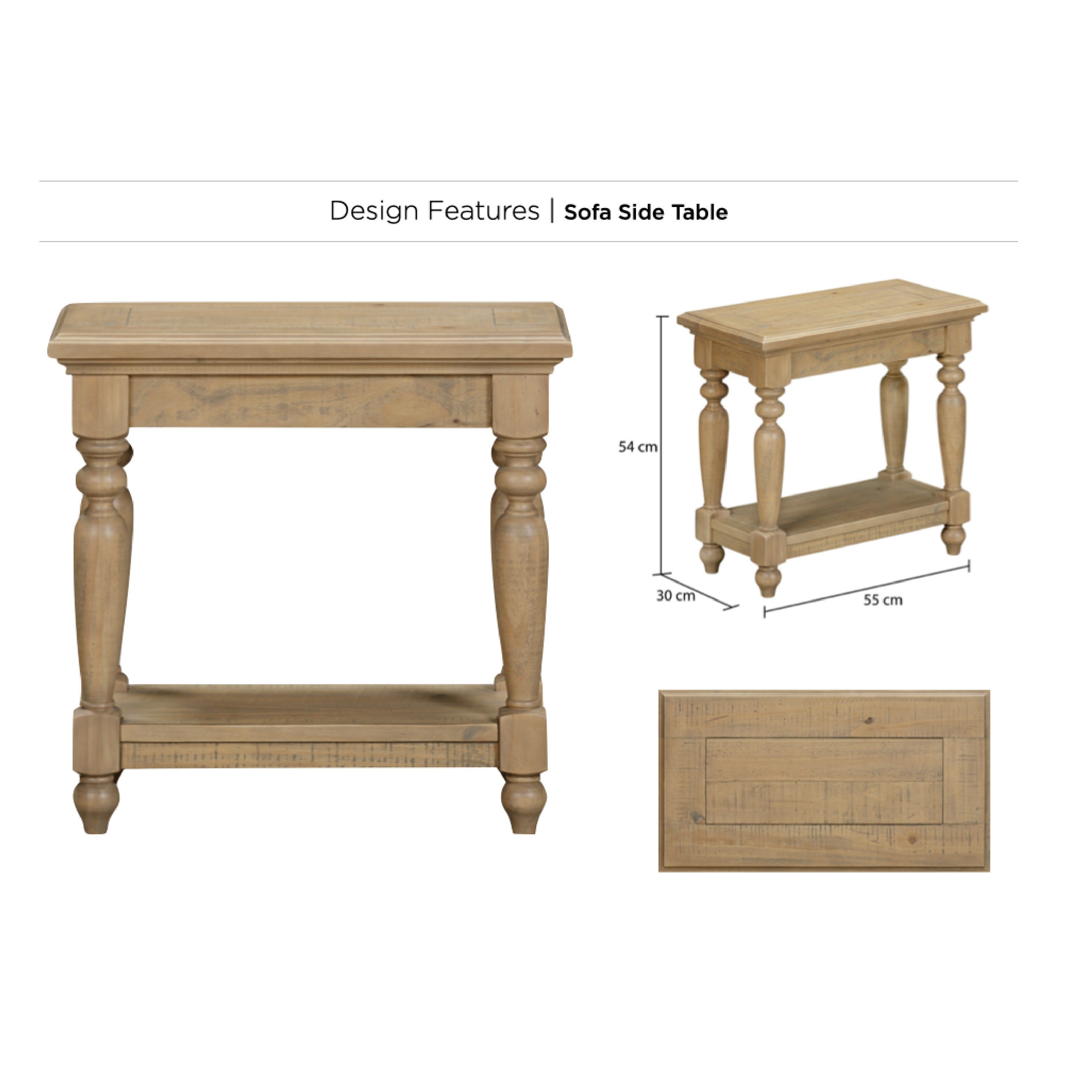 Chateau Rustic Pine Side Table