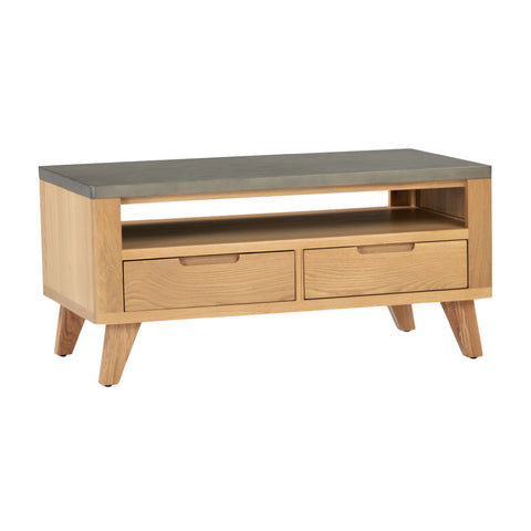 Rimini Oak & Concrete - Coffee Table with 2 Drawers