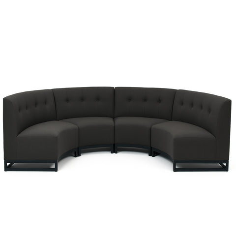 Mambo Cove - Curved 4 Seater Sofa - Dark Grey