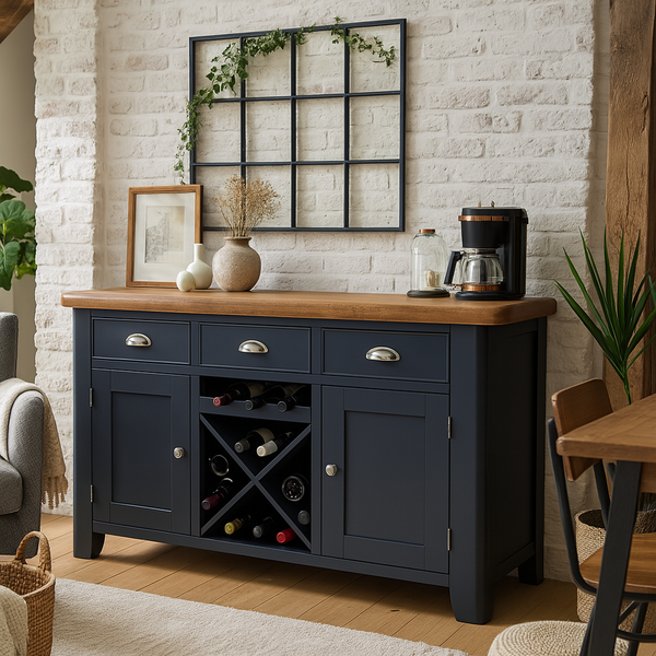 Norfolk Oak & Blue Painted Sideboard - Large