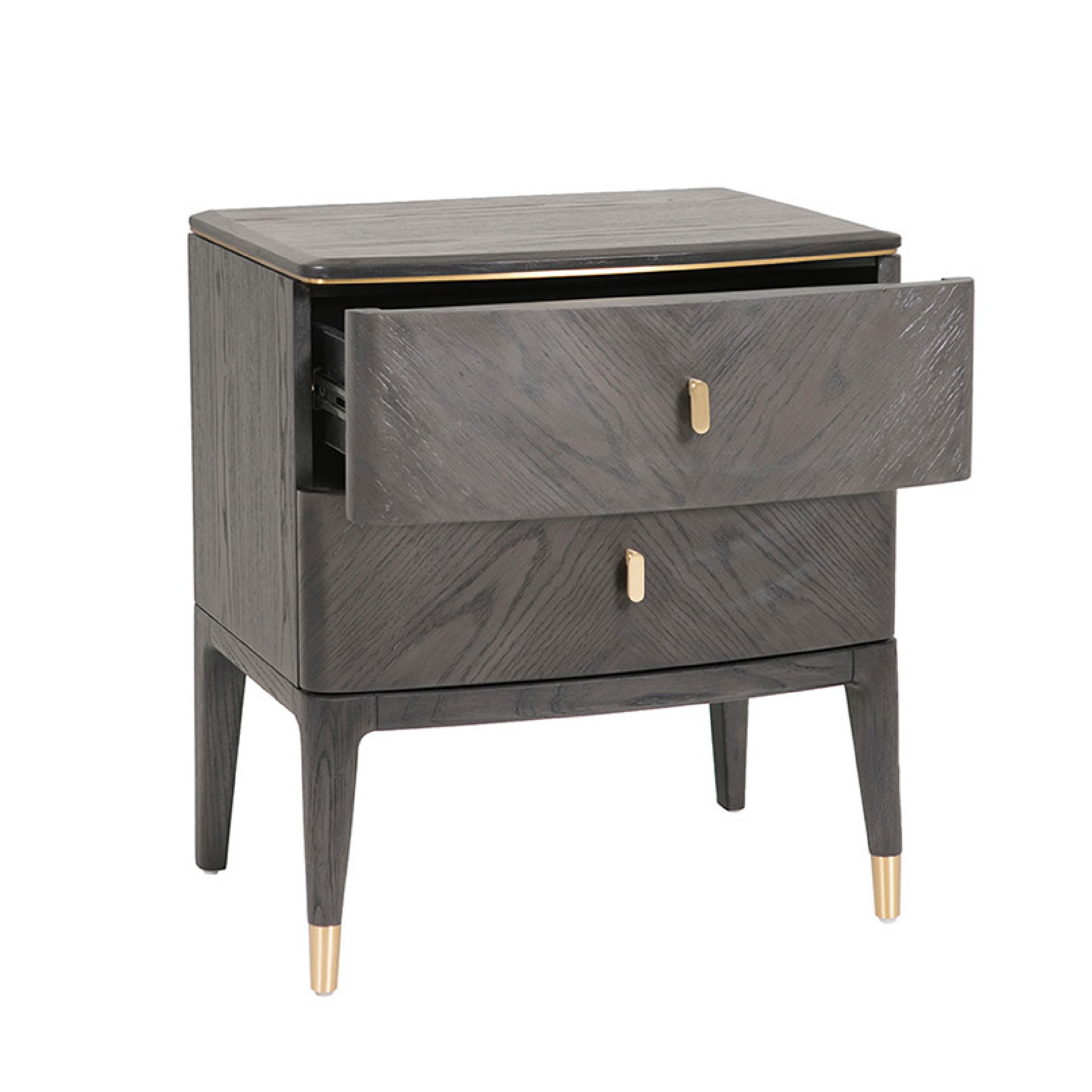 Diletta 2 Drawer Bedside Table - Ebony