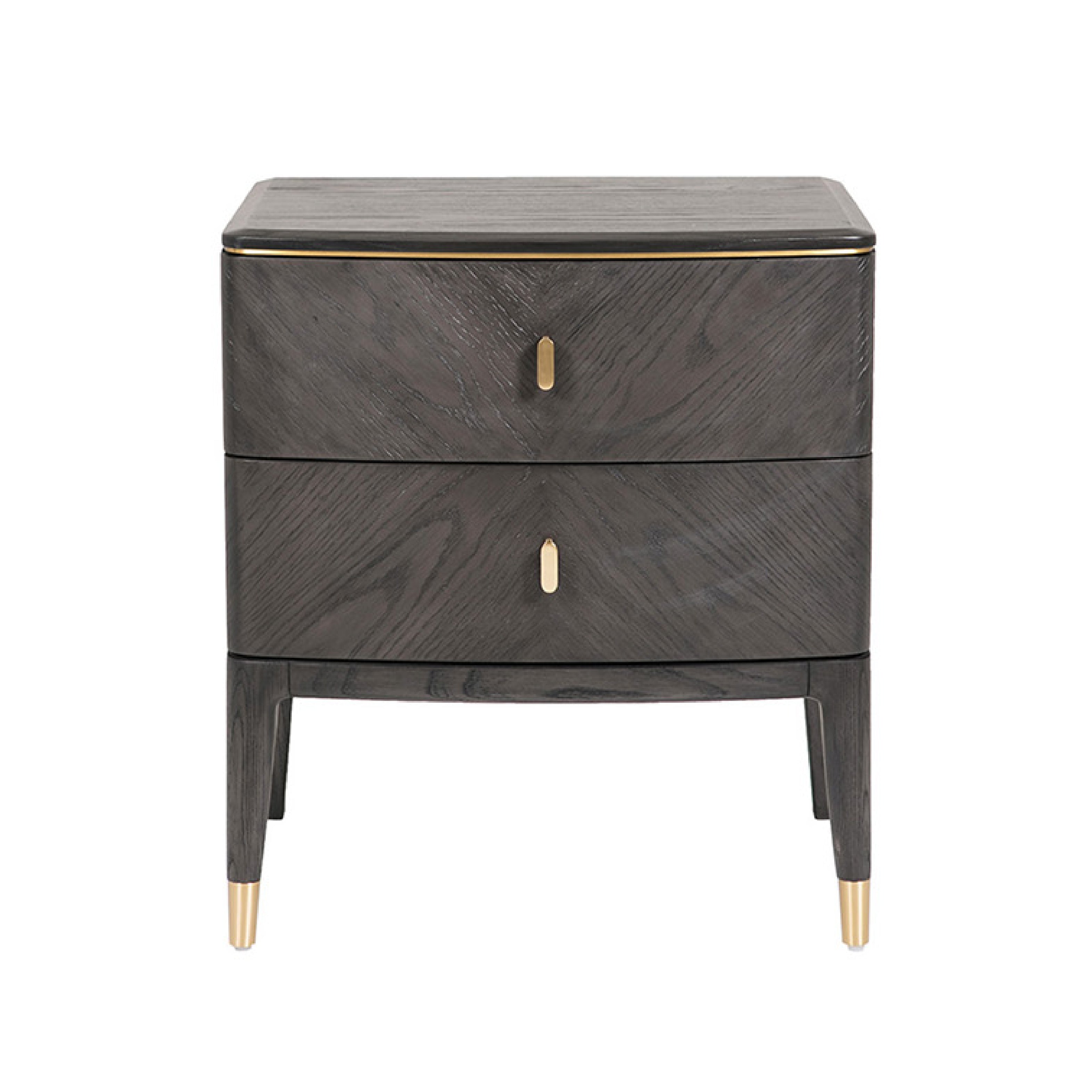 Diletta 2 Drawer Bedside Table - Ebony