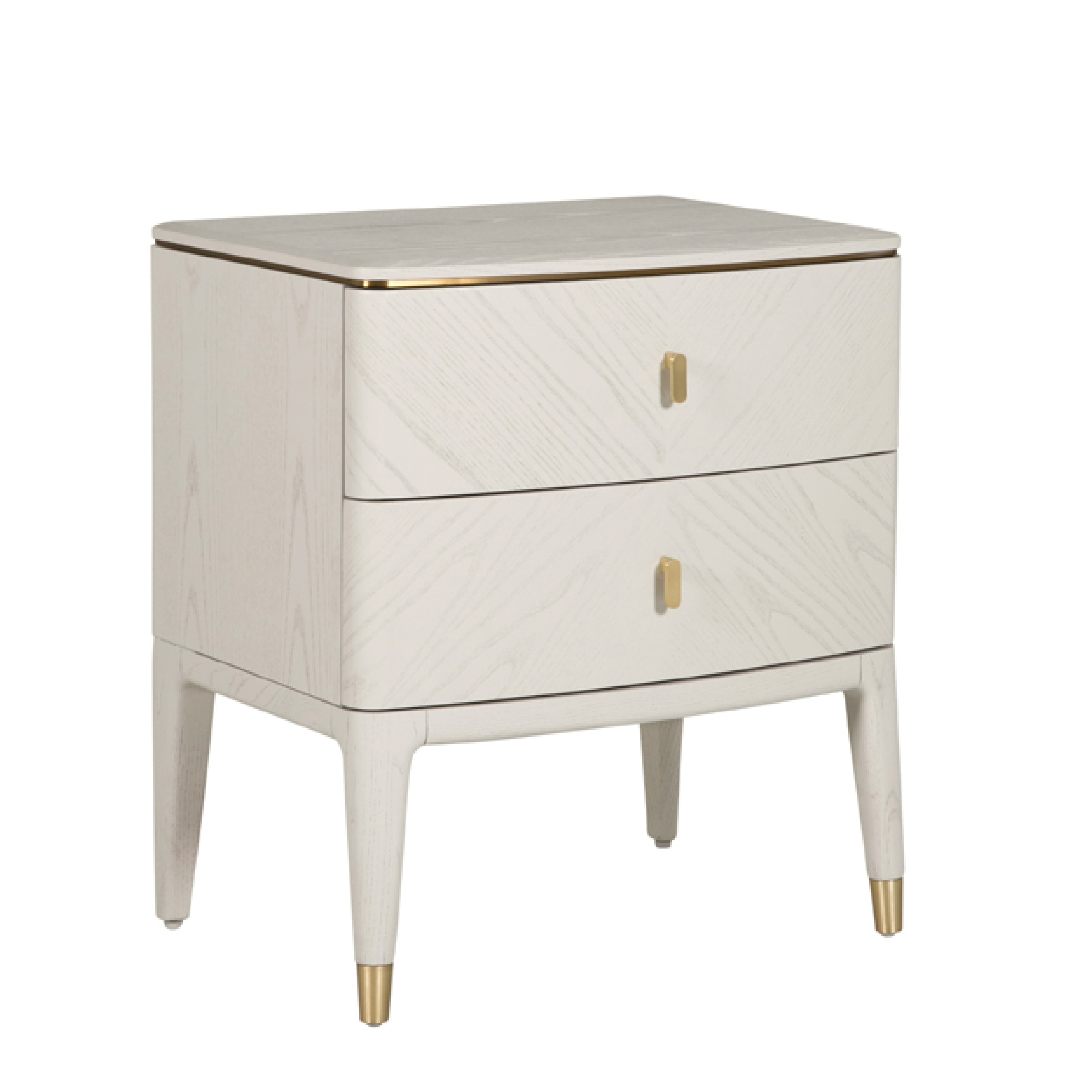 Diletta 2 Drawer Bedside Table - Stone