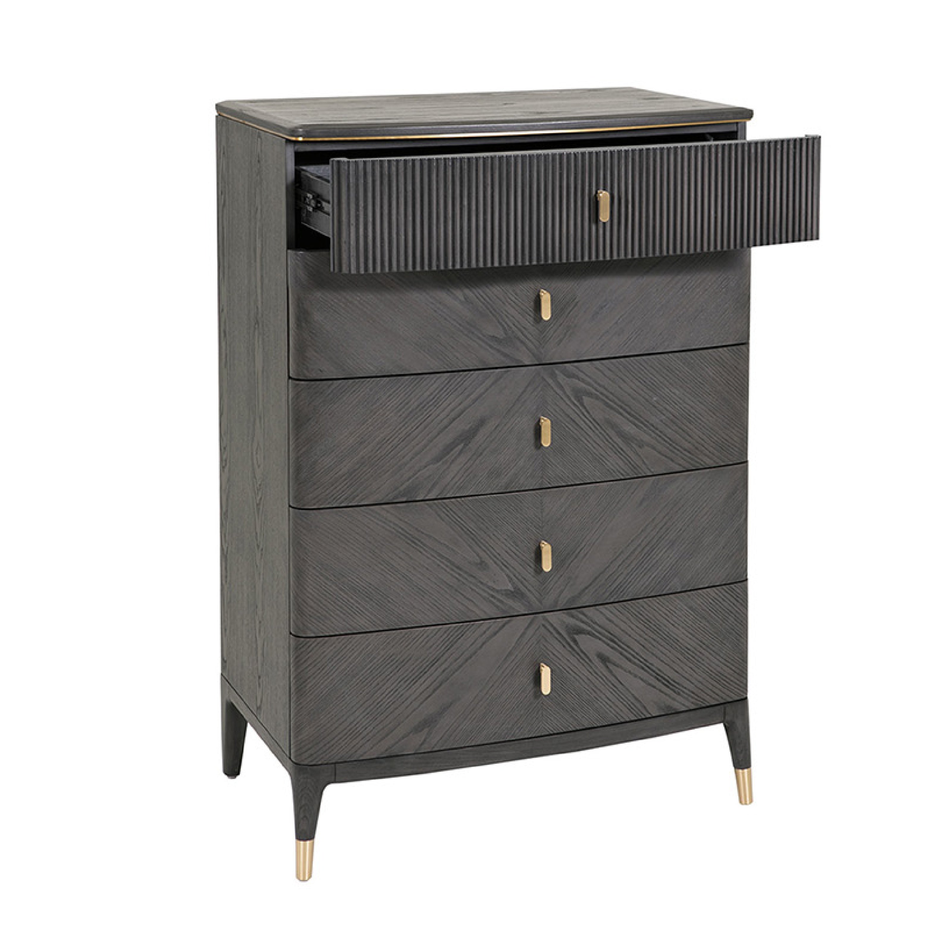 Diletta 5 Drawer Chest of Drawers - Ebony
