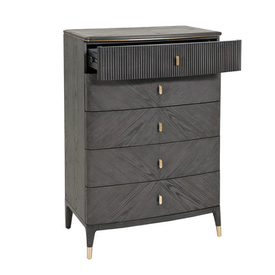 Diletta 5 Drawer Chest of Drawers - Ebony