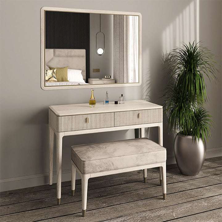 Diletta 2 Drawer Dressing Table - Stone