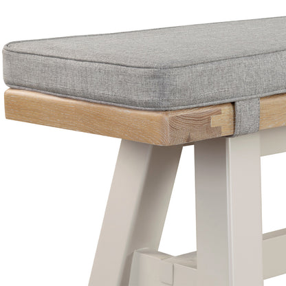 Doune Dining Bench with Fabric Cushion - Grey