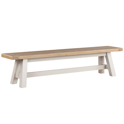 Doune Dining Bench with Fabric Cushion - Grey