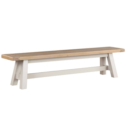Doune Dining Bench with Fabric Cushion - Grey