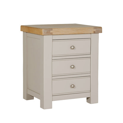 Doune 3 Drawer Bedside Table - Taupe