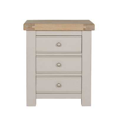 Doune 3 Drawer Bedside Table - Taupe