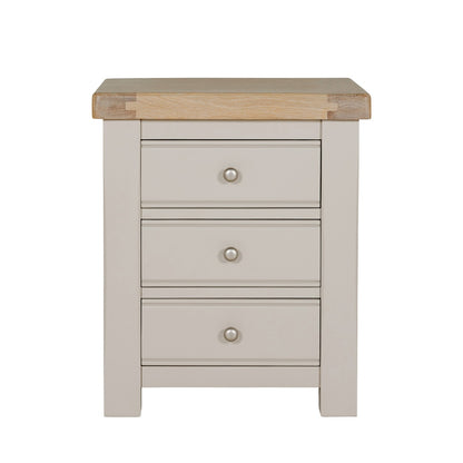 Doune 3 Drawer Bedside Table - Taupe