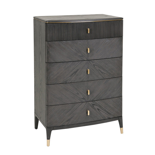 Diletta 5 Drawer Chest of Drawers - Ebony