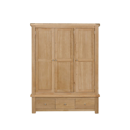 Delaney Oak 3 Door Wardrobe