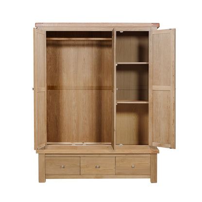 Delaney Oak 3 Door Wardrobe