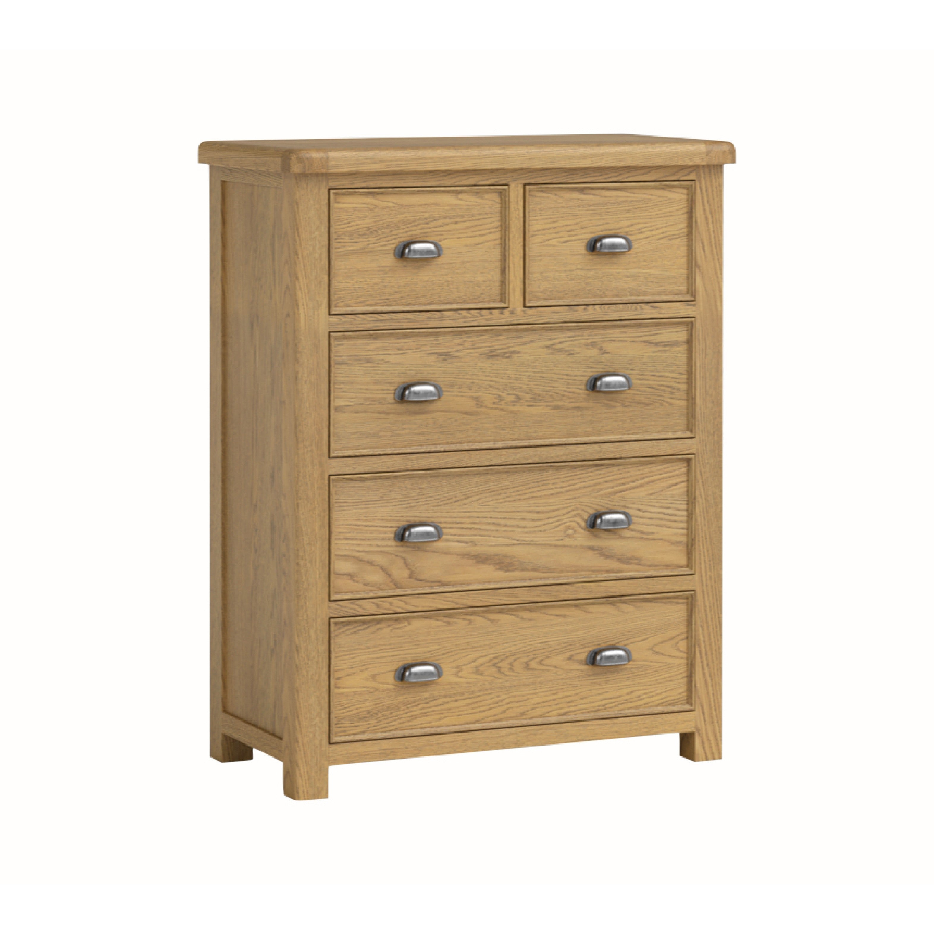 Dorchester Oak Chest of Drawers - 2 over 3 Drawer