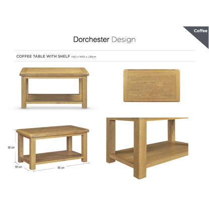 Dorchester Oak Coffee Table with Shelf