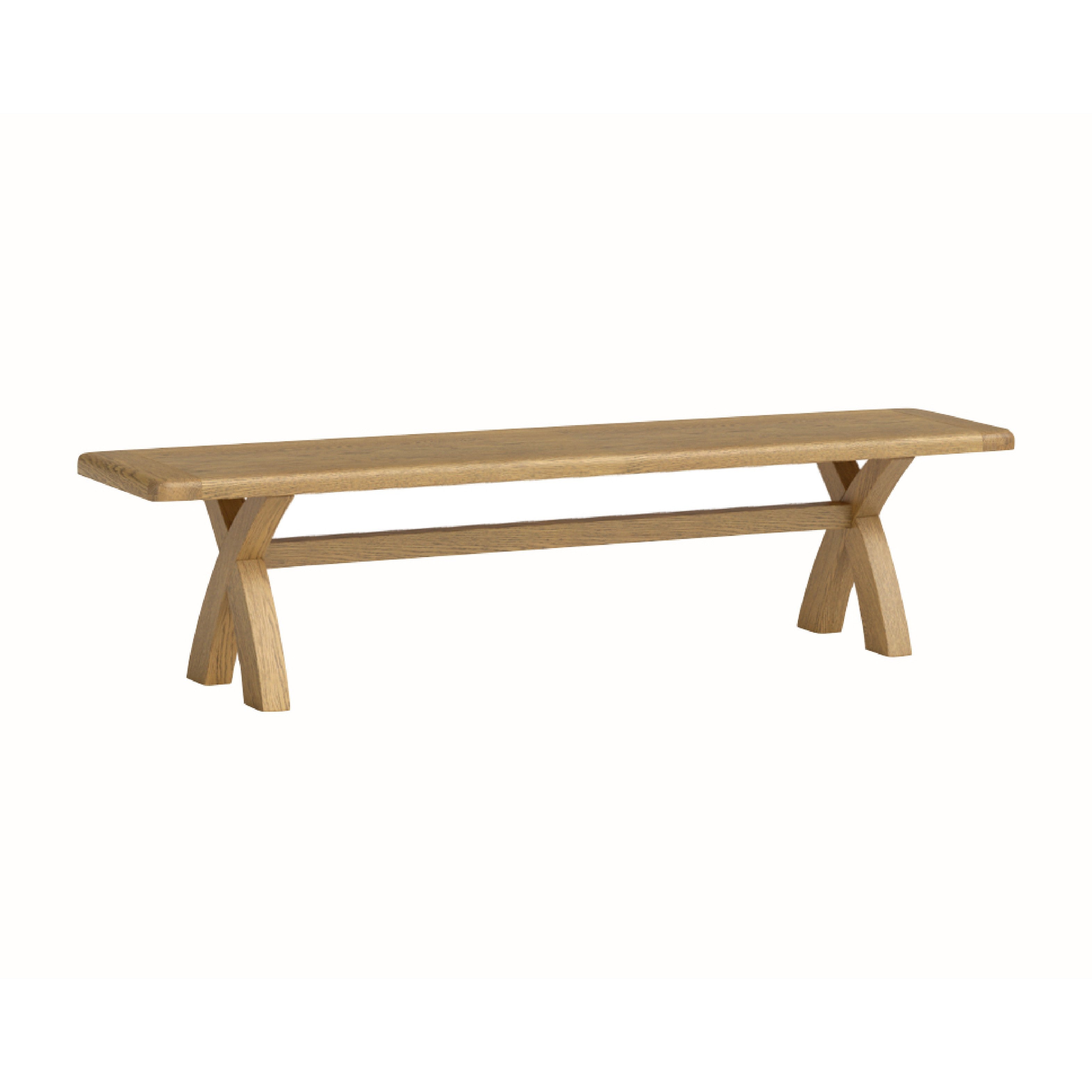 Dorchester Oak Dining Bench - 200cm Cross Leg