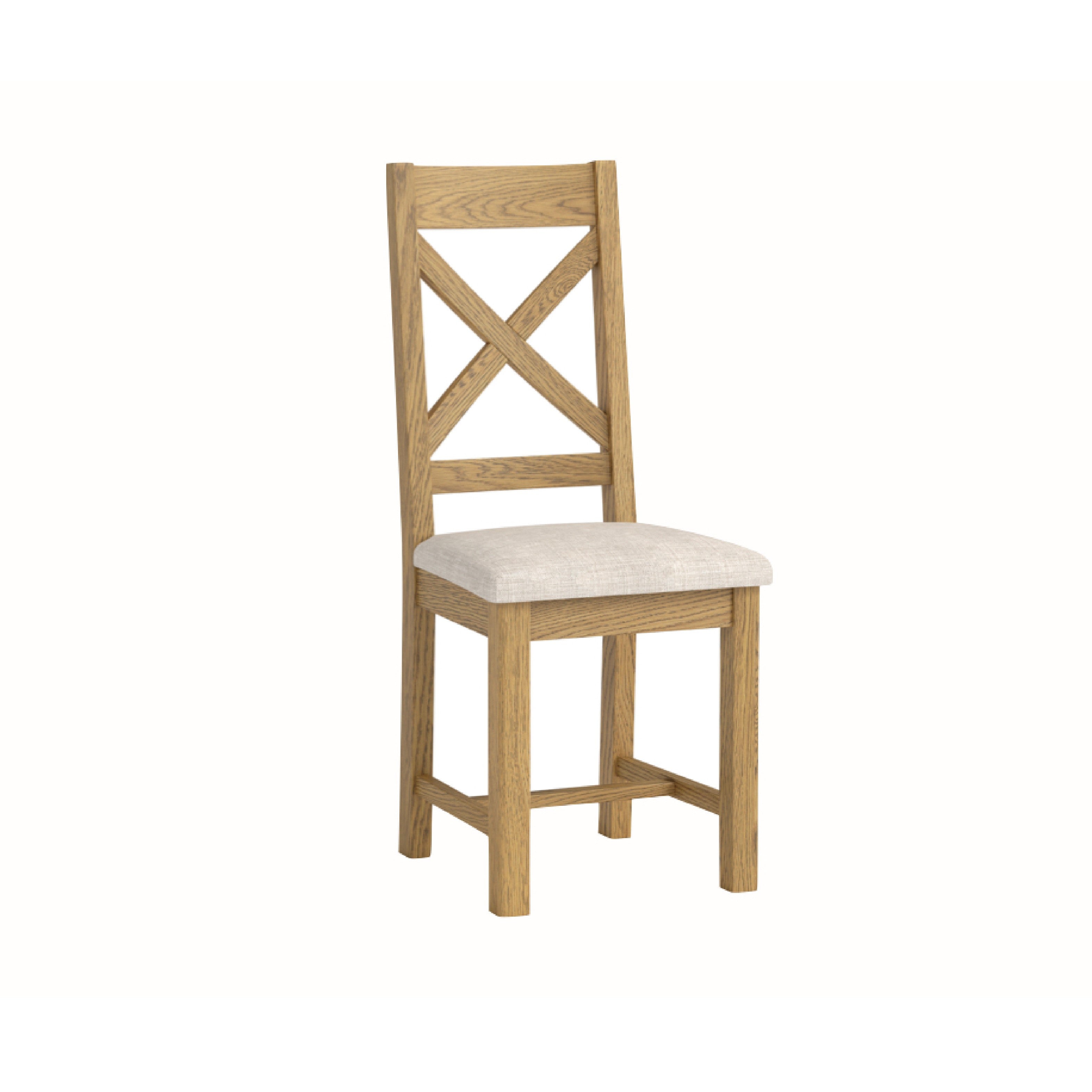 Dorchester Oak Dining Chair - Cross Back With Fabric Seat