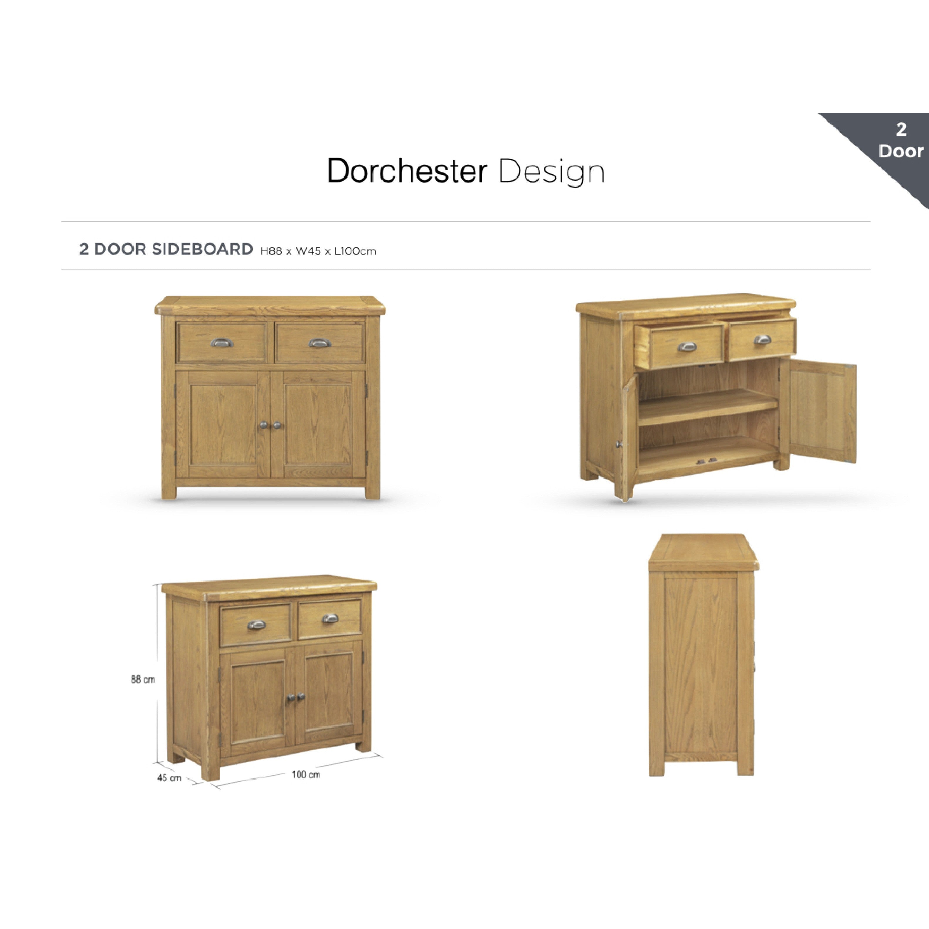 Dorchester Oak Sideboard - 2 Door