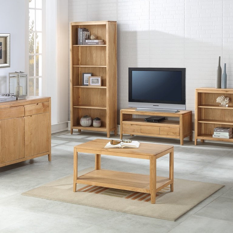 Dunmore Oak Low Bookcase