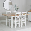 Earlham White Painted & Oak 1.2m Butterfly Extending Table