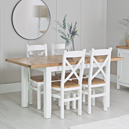 Earlham White Painted & Oak 1.2m Butterfly Extending Table