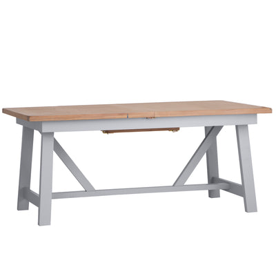 Earlham Grey Painted & Oak 1.8m Refectory Butterfly Extending Table