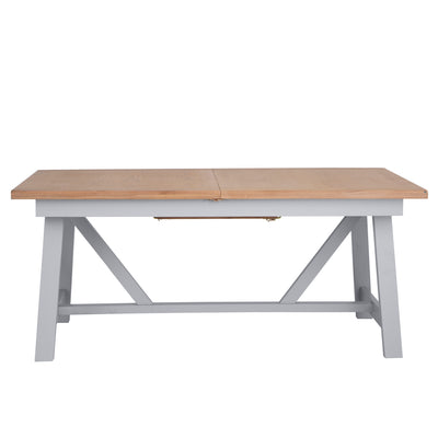 Earlham Grey Painted & Oak 1.8m Refectory Butterfly Extending Table
