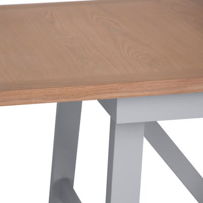 Earlham Grey Painted & Oak 1.8m Refectory Butterfly Extending Table