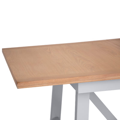 Earlham Grey Painted & Oak 1.8m Refectory Butterfly Extending Table