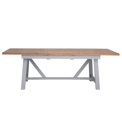 Earlham Grey Painted & Oak 1.8m Refectory Butterfly Extending Table